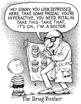 Drug Pusher cartoon