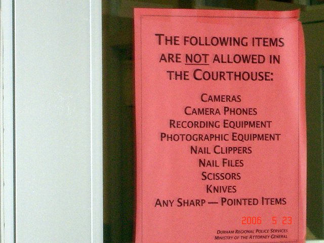 Oshawa Courthouse sign