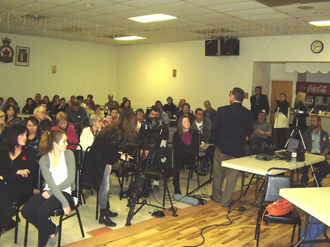 Crowd at Canada Court Watch meeting, Huntsville Ontario, November 8, 2010