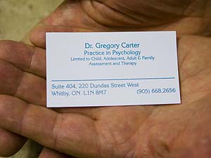 Greg Carter business card
