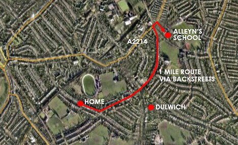 The Schonrock children cycle a one mile route through backstreets to their school in Dulwich
