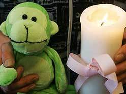 toy and candle for Morinville girl