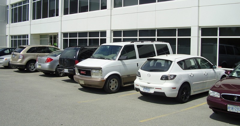 Cars and SUV's of Sudbury children's aid workers