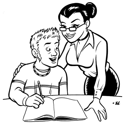 boy with teacher