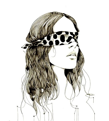 blindfolded woman