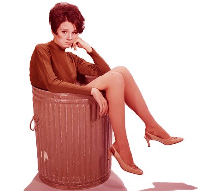 social worker in trash can