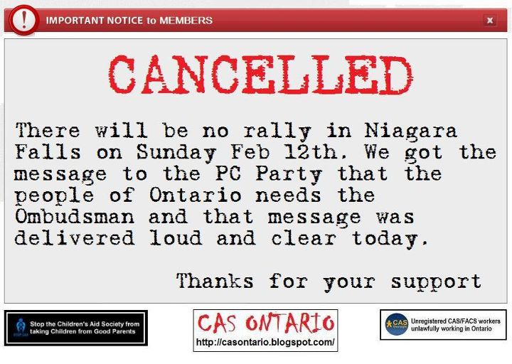 Rally canceled