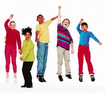 children jumping for joy