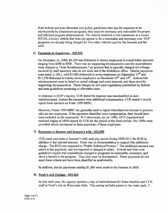 License revocation of Community Care Resources Inc, page 6