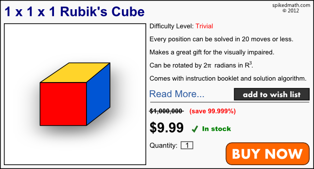 1x1x1 Rubik's Cube